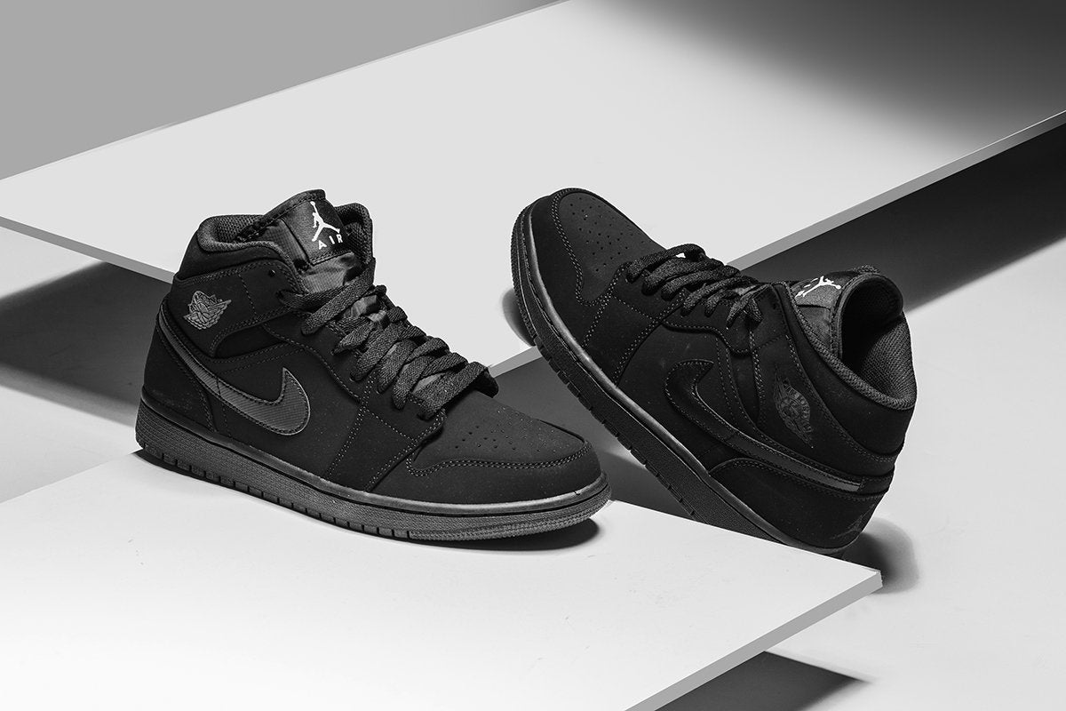 Air Jordan 1 Mid In Black/White/Black Available Now