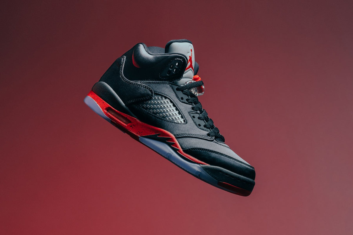 Air Jordan 5 Satin "Black/University Red" Coming Soon