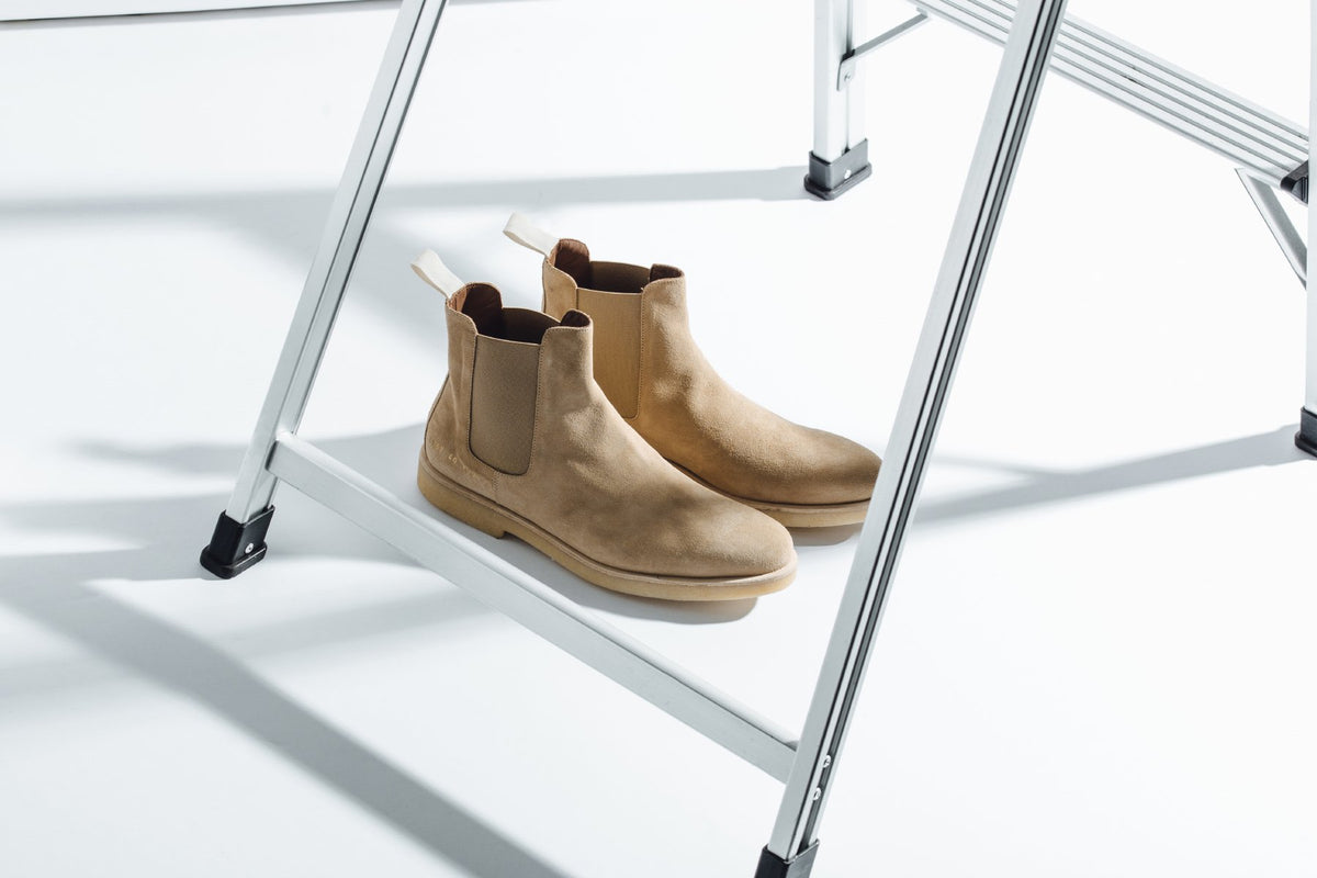 Common Projects Chelsea Boot Suede "Tan" Available Now