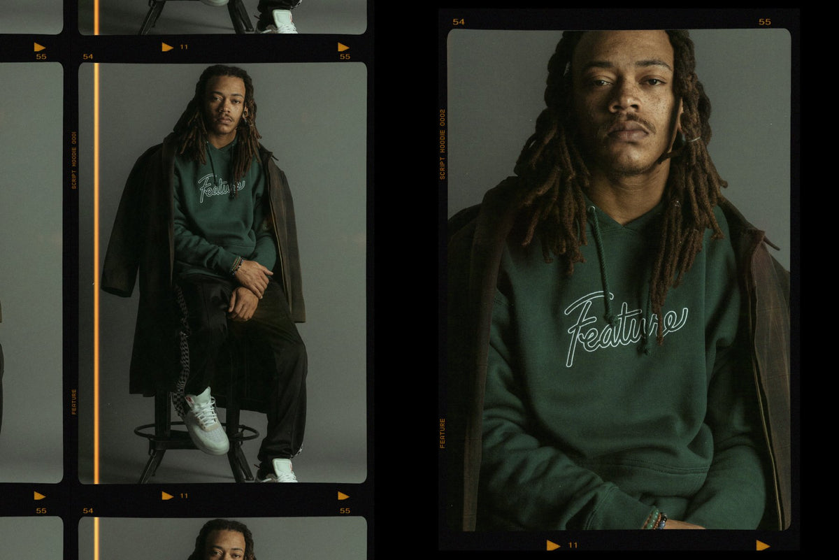 Feature Script Hoodie Available Now