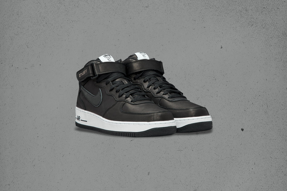 Nike x Stüssy Air Force 1 Mid 'Black' Release May 19th