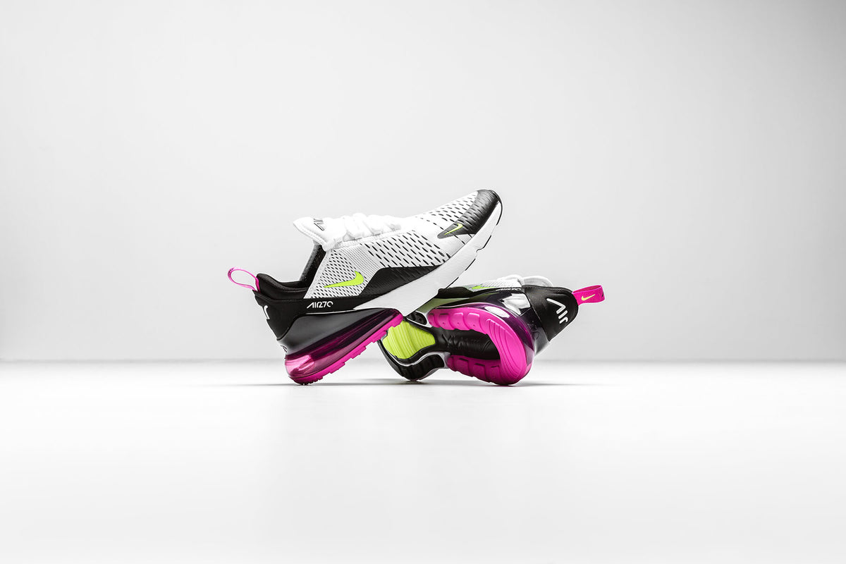 Nike Air Max 270 "White/Volt-Black/Laser Fuchsia" Available Now