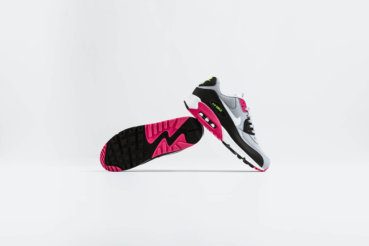 Nike Air Max 90 Essential "Wolf Grey/White/Rush Pink/Volt" Available Now