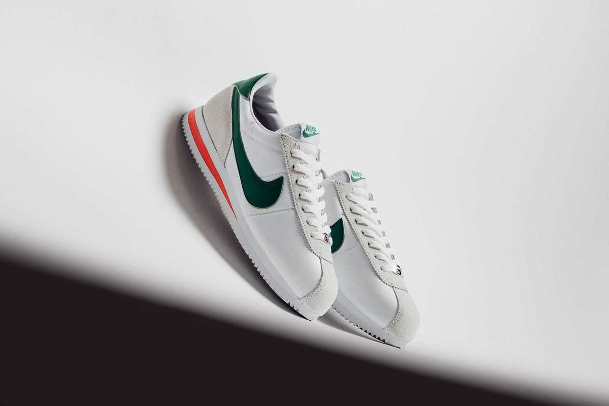 Nike Cortez Basic Nylon "White/Pine Green/Habanero Red" Available Now