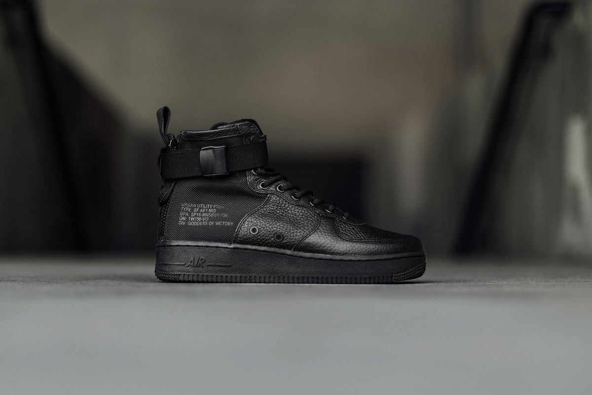 Nike SF Air Force 1 Mid "Black/Black" Available Now