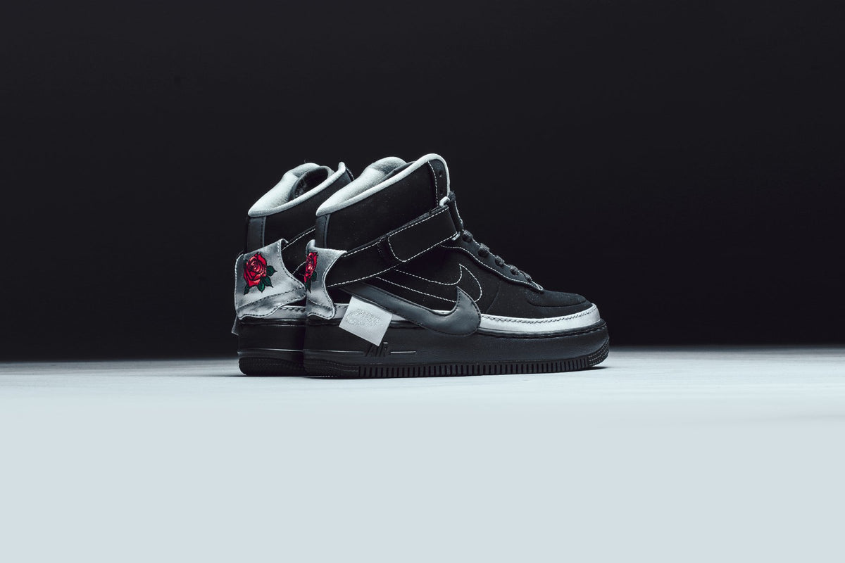 Nike Women's Air Force 1 Jester High XX "Black/Black-Metallic Silver" Available Now