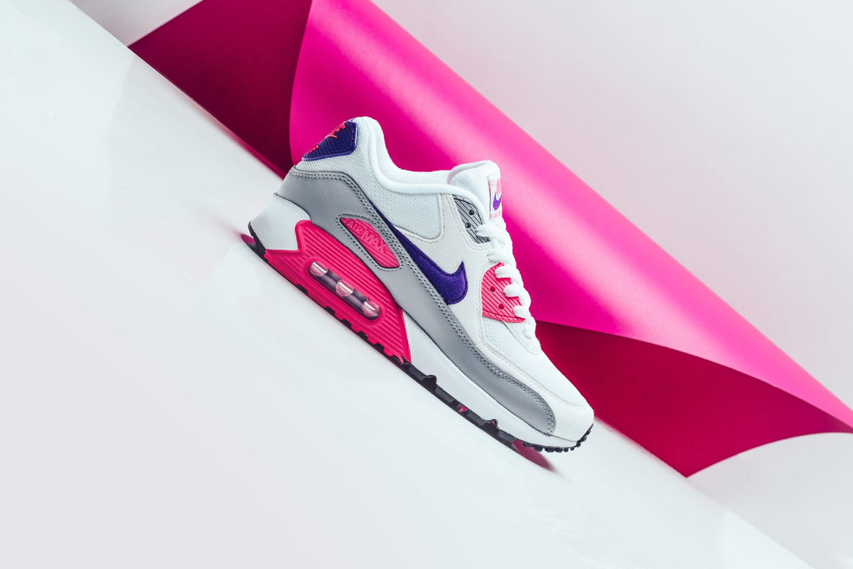 Nike Women's Air Max 90 "White/Court Purple/Laser Pink" Available Now