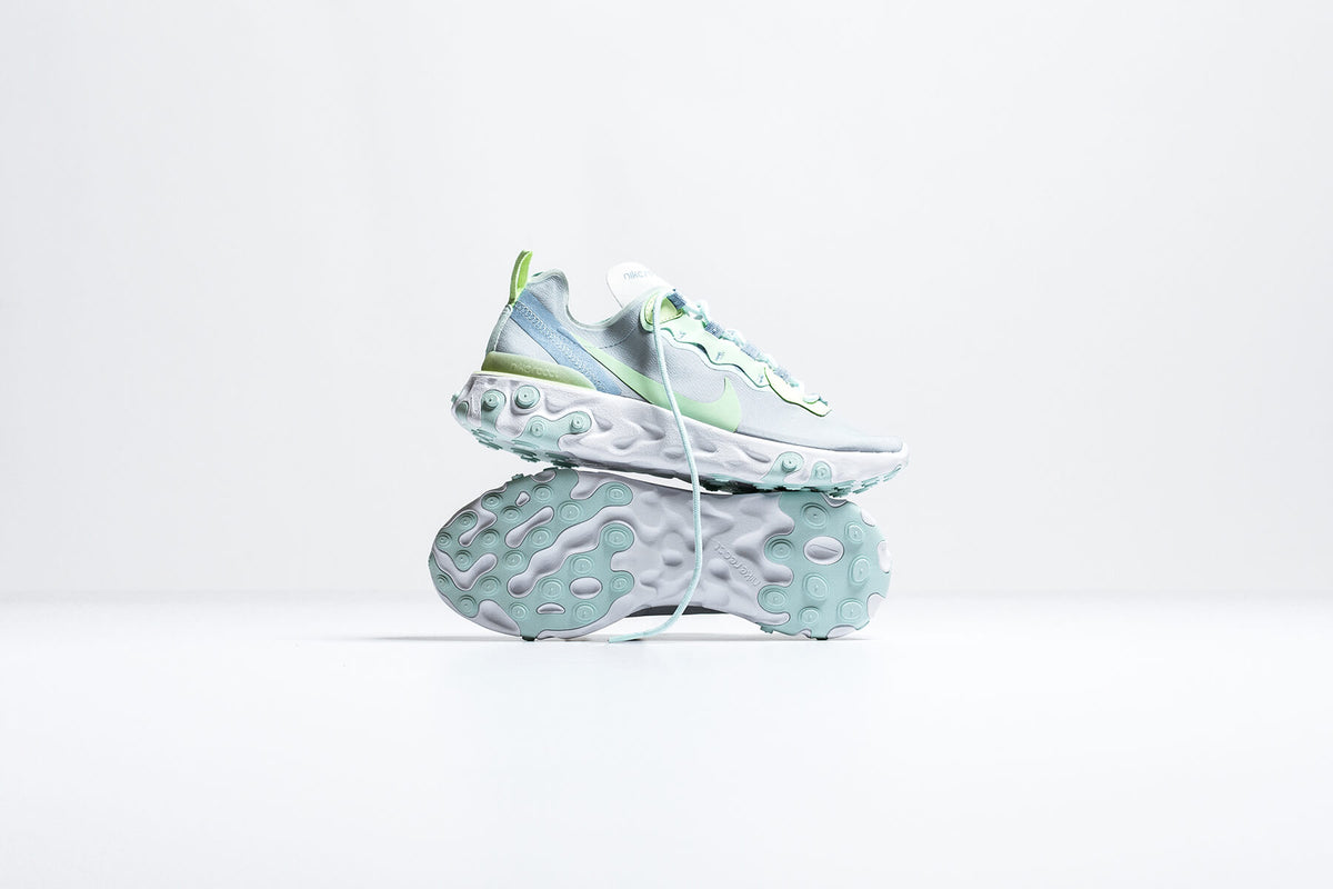 Nike Women's React Element 55 "White/Frosted Spruce-Barely Volt" Available Now