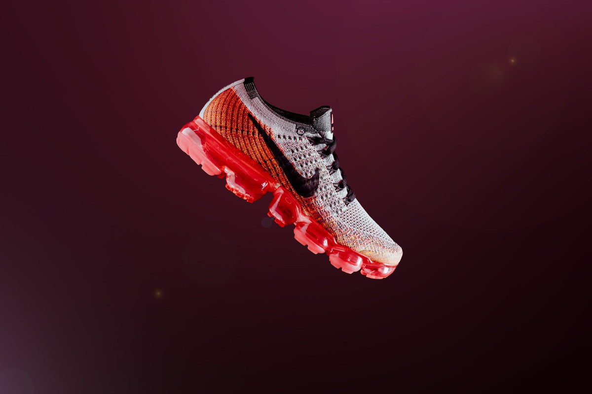 Nike Women's Air VaporMax Flyknit "Wolf Grey/Bright Crimson" Available Now