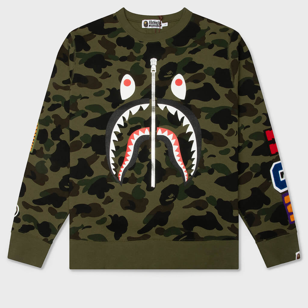 1st Camo Shark Crewneck Sweatshirt - Green