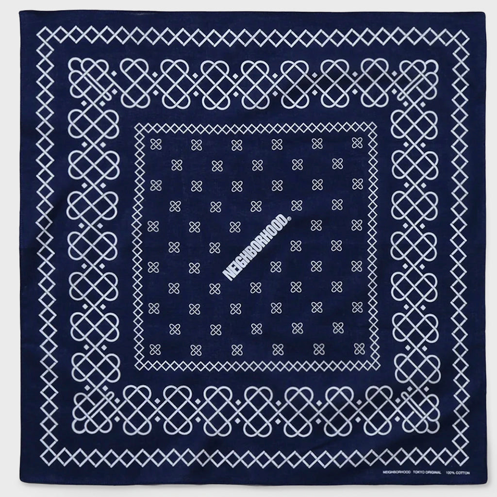 Line Pattern Bandana - Navy