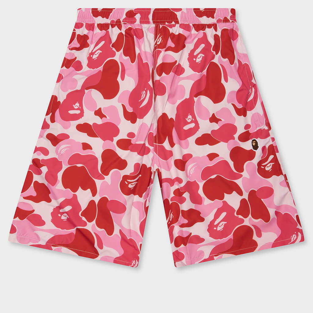 ABC Camo Ape Head One Point Beach Shorts - Pink