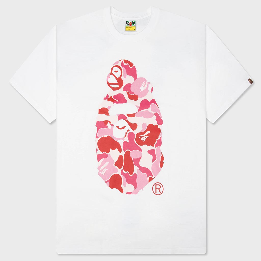 ABC Camo Milo On Big Ape Tee - White/Pink