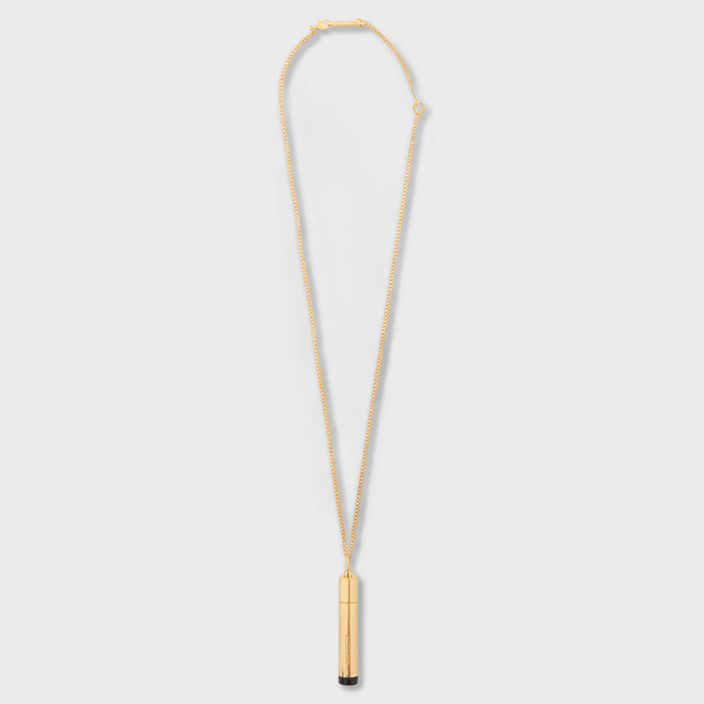Pill Case Necklace Stone - Gold/Black