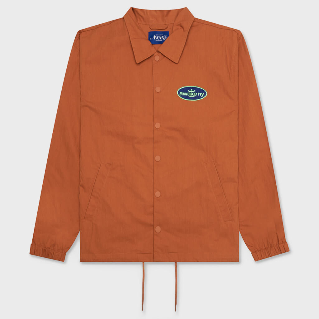 King Logo Twill Coaches Jacket - Rust