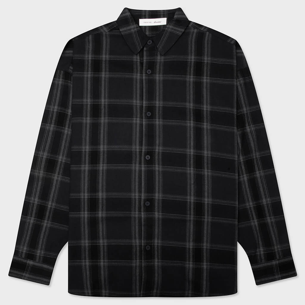 Button Up Shirt - Vintage Black Plaid