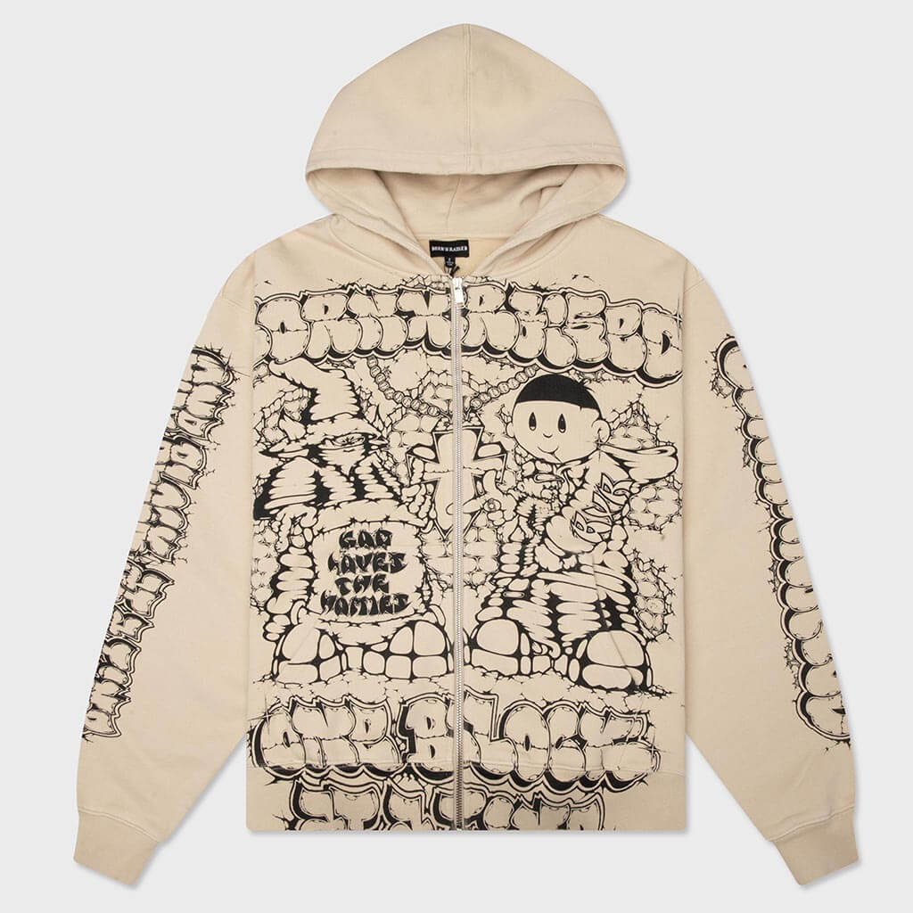 Coldgame Zip Up Hoodie - Vintage White
