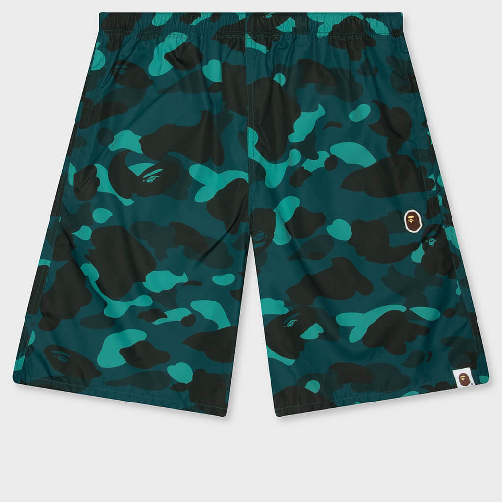 Color Camo Ape Head One Point Beach Shorts - Green