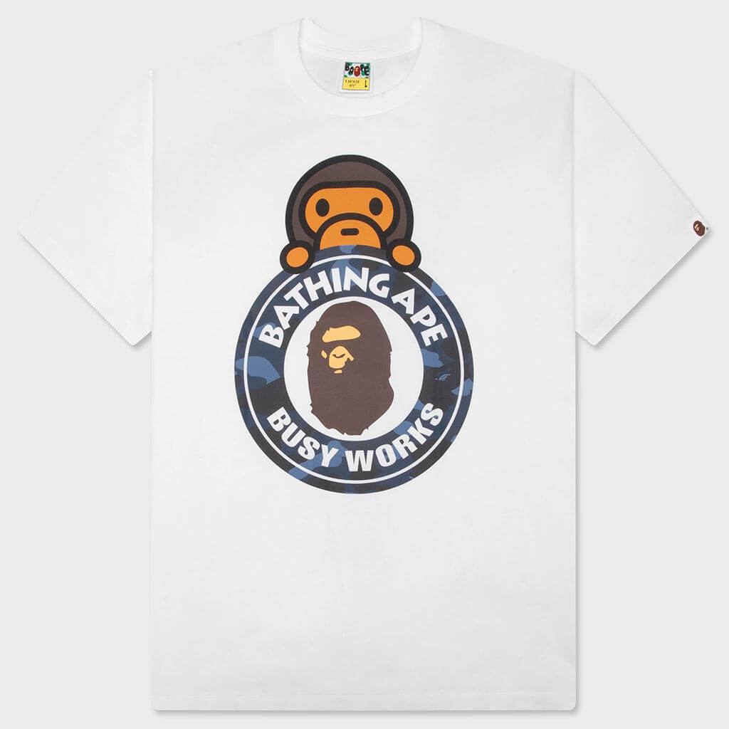 Color Camo Milo On Busy Works Tee - White/Navy