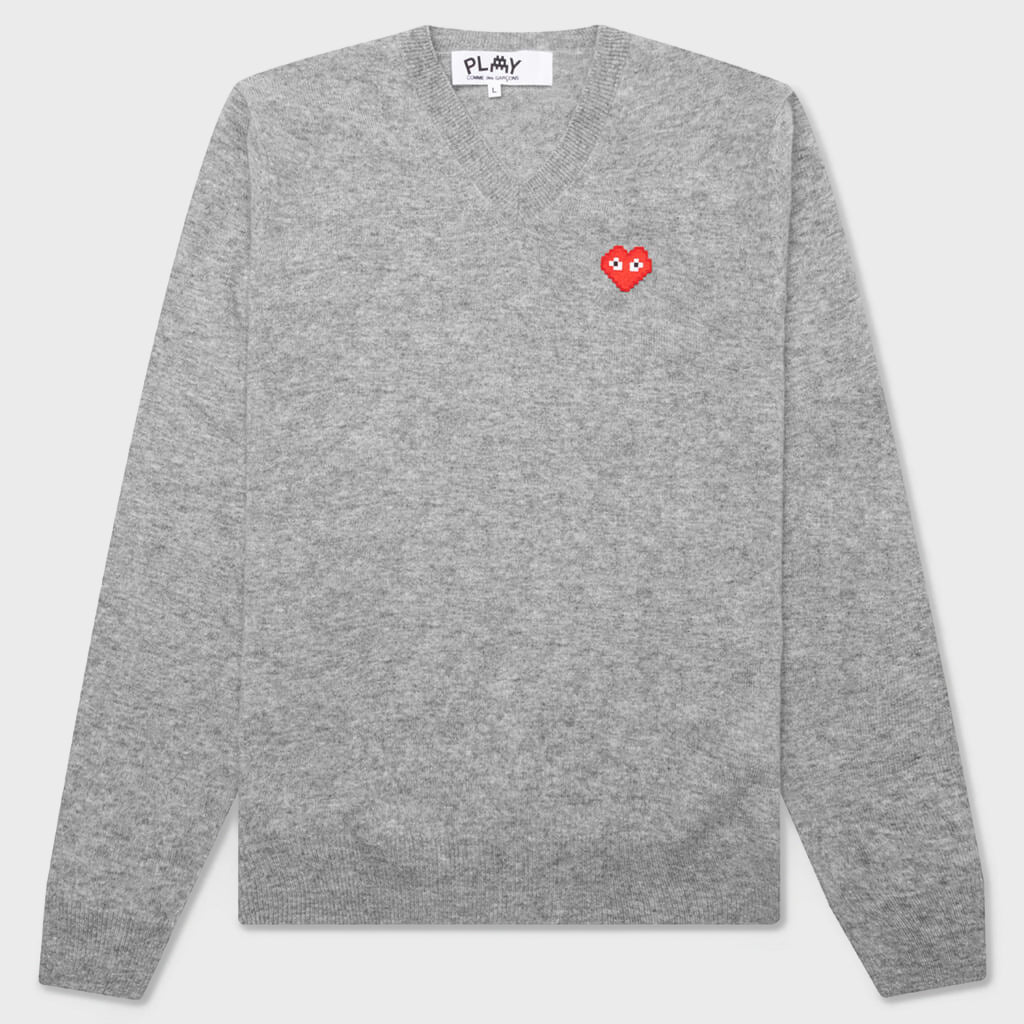 V-Neck Pullover - Top Grey