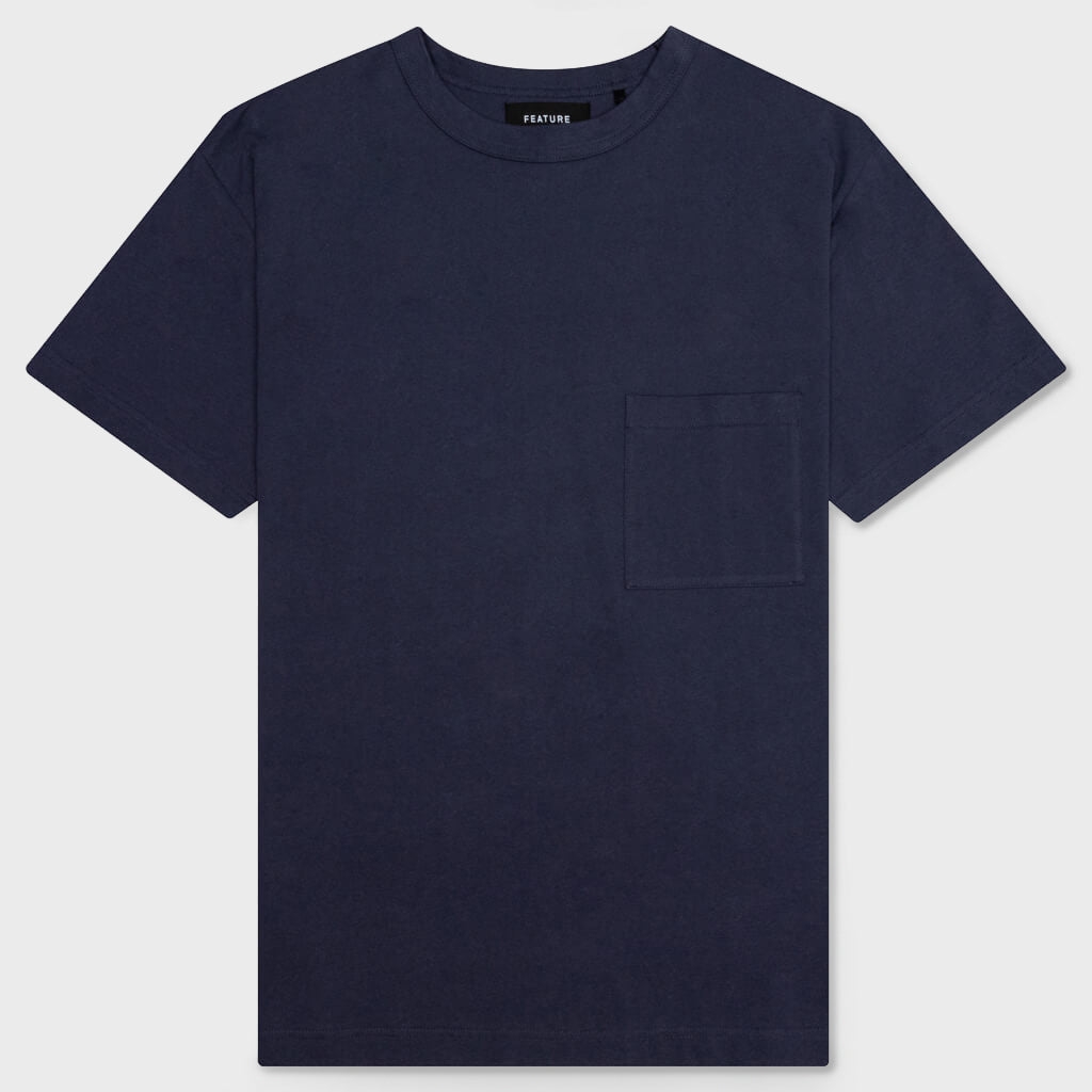 Jersey Braque Pocket Tee - Navy