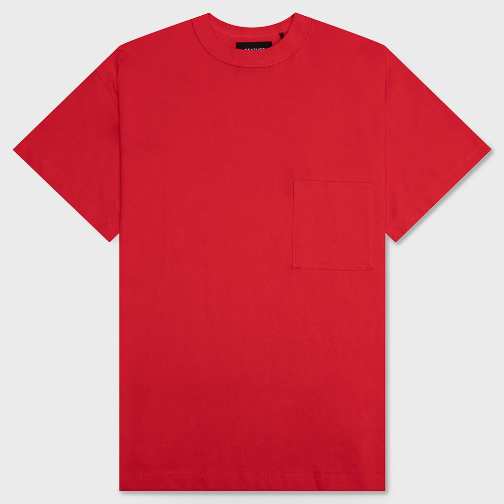 Jersey Braque Pocket Tee - Red