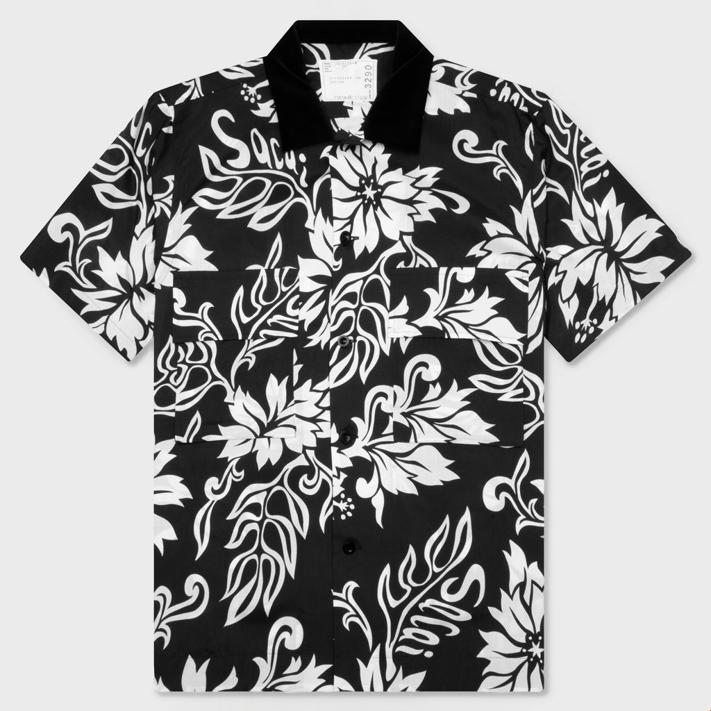 Floral Print Shirt - Black