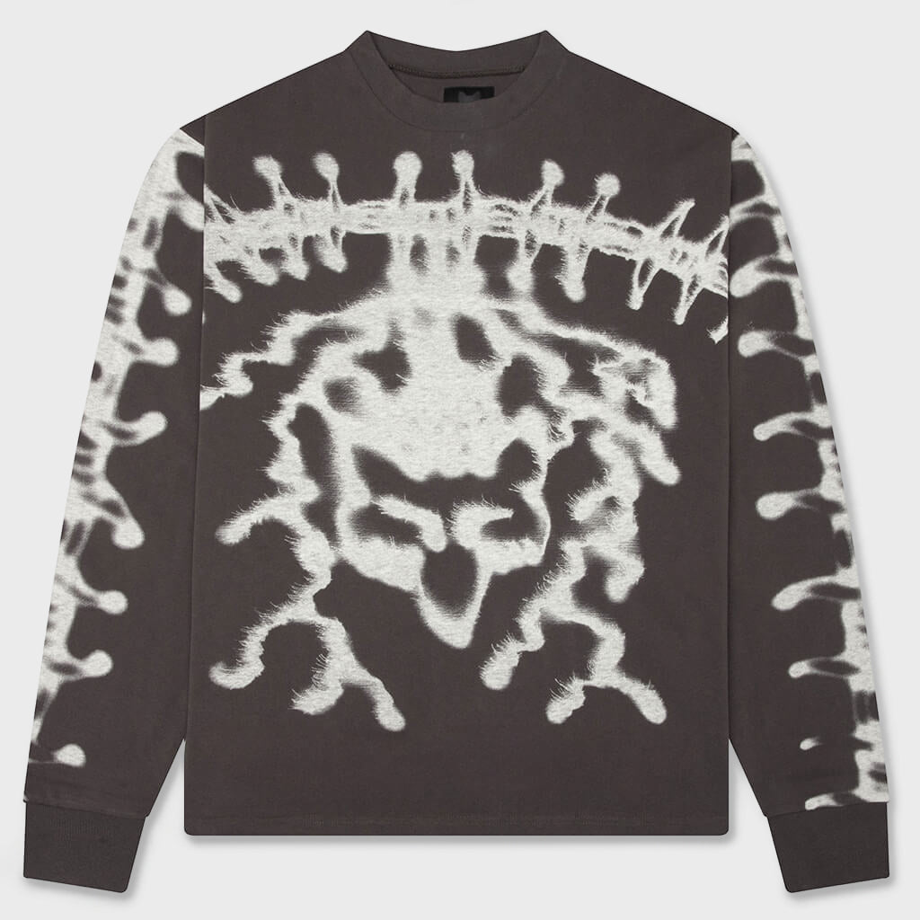 Airbrushed L/S Top - Charcoal