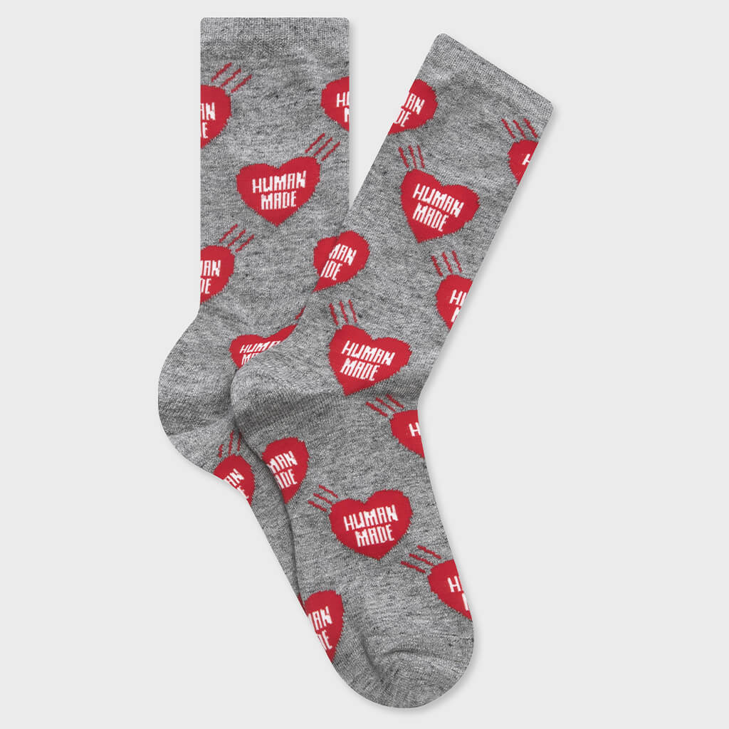 Heart Socks - Gray