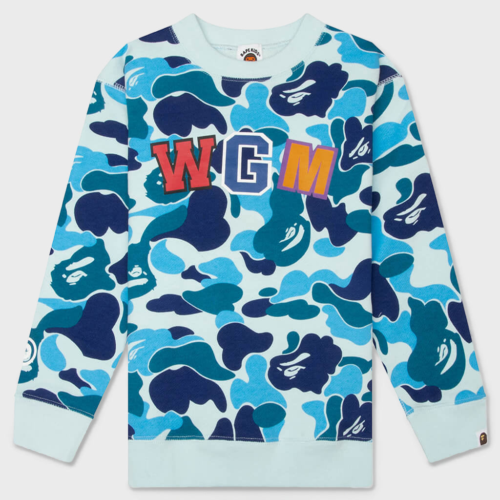 Kids ABC Camo Shark Crewneck Sweatshirt - Blue