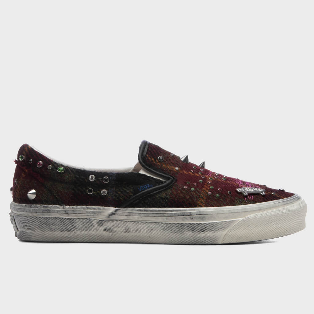Premium LX Classic 98 Harris Tweed Slip On - Tweed Red/Blue