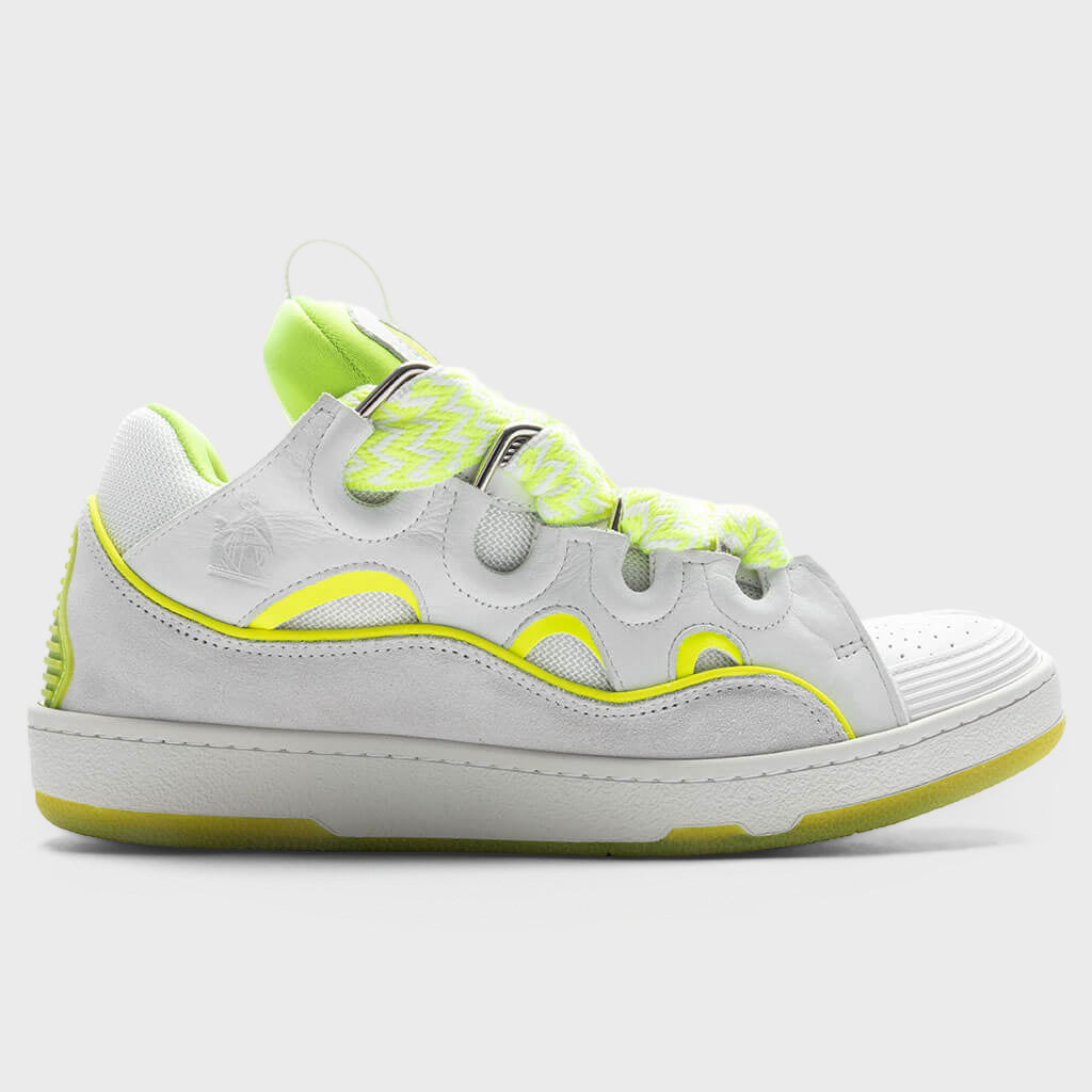 Curb Sneakers - White/Fluo Yellow