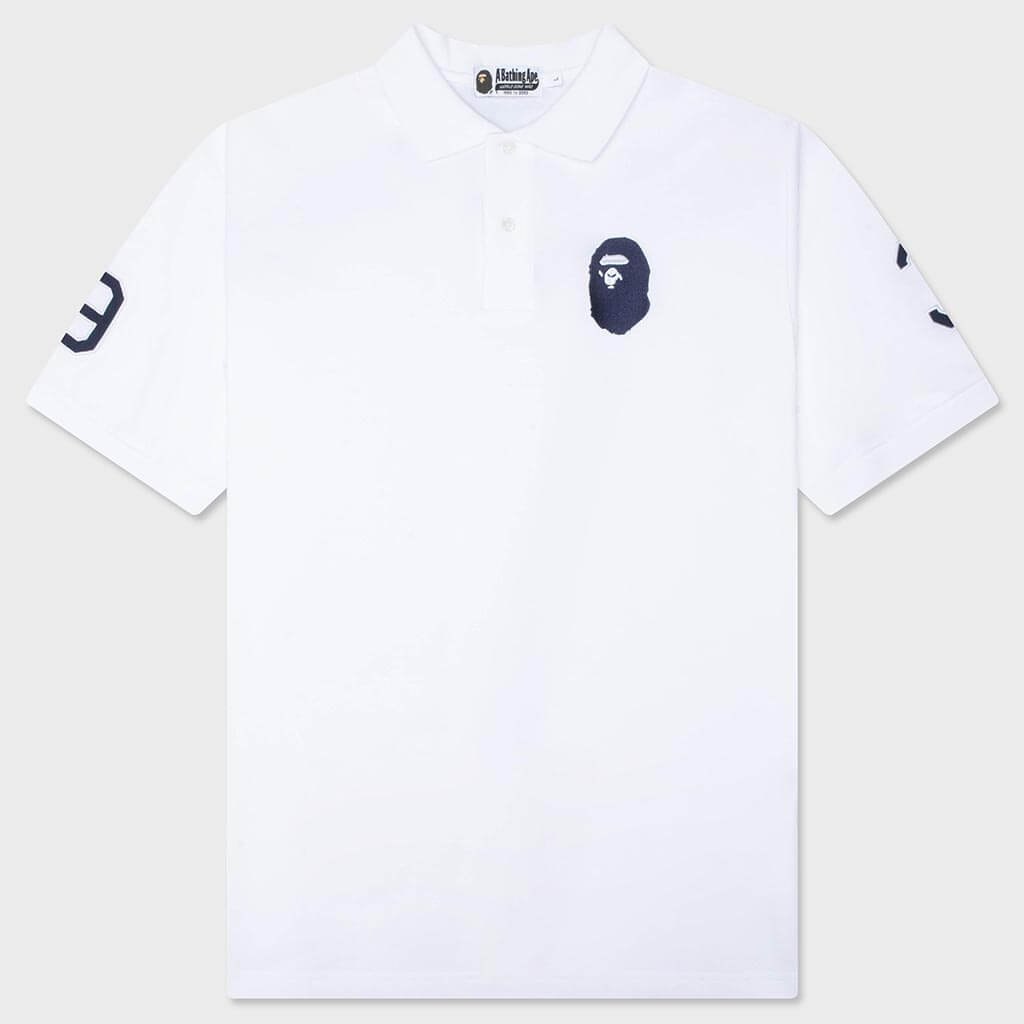 Large Ape Head Relaxed Fit Polo - White
