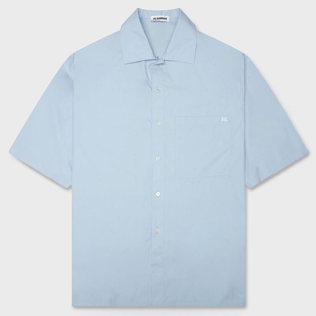 Lightweight Cotton Poplin Shirt - Powder Blue