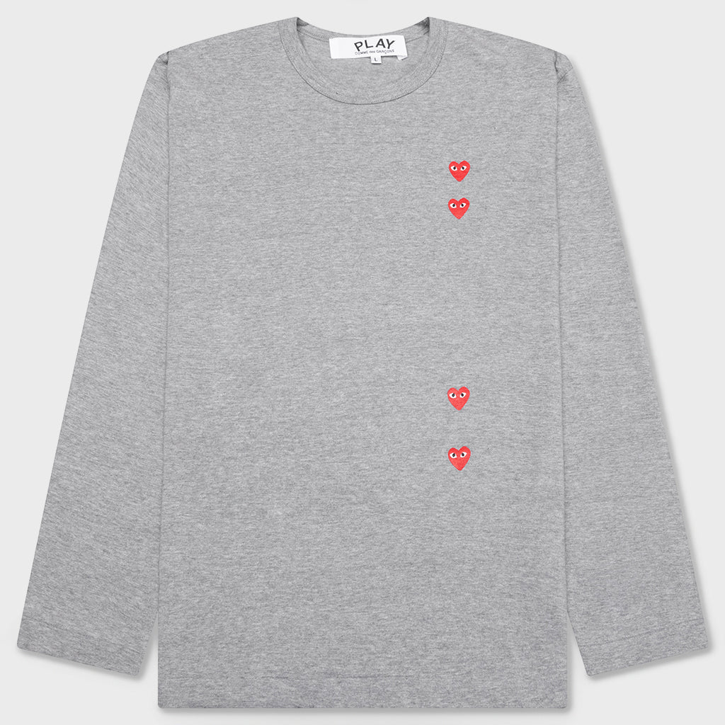 Logo Print Any Heart L/S T-Shirt - Grey