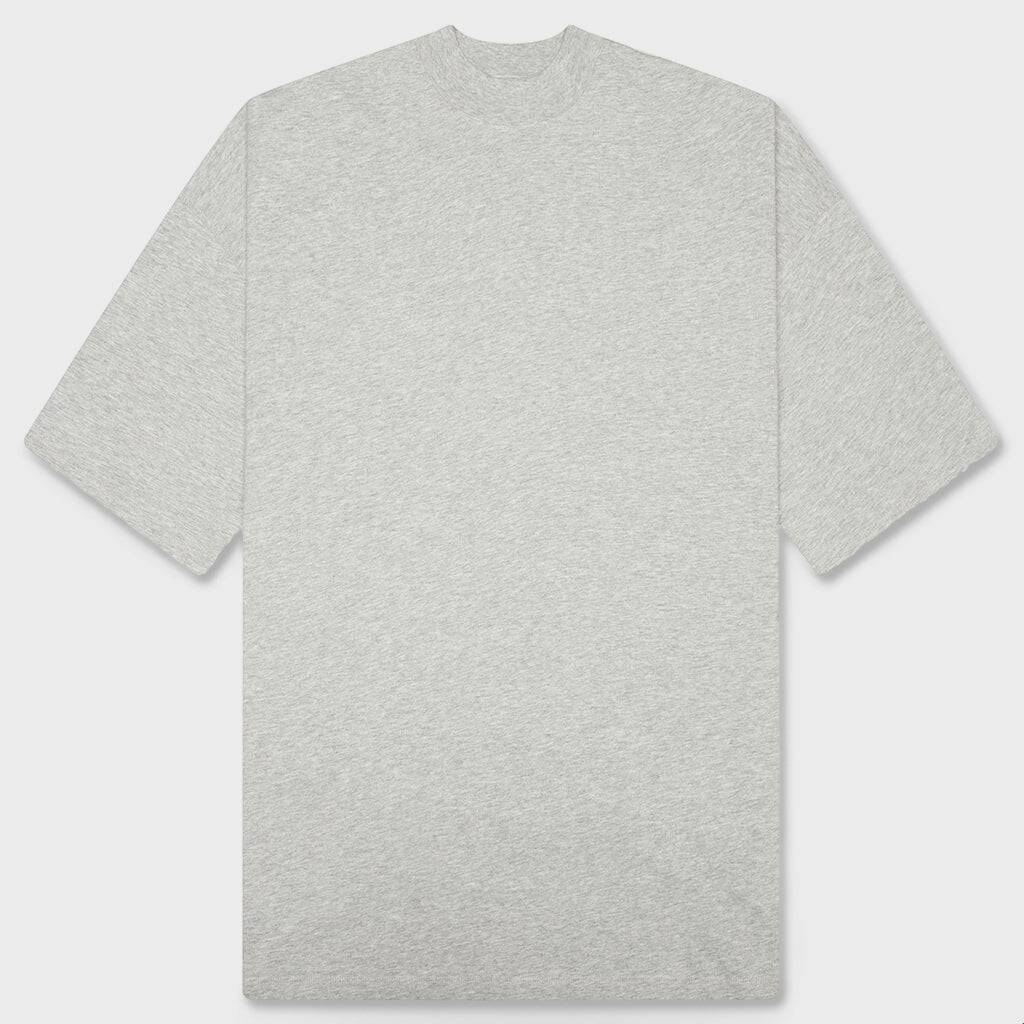 Mock Neck T-Shirt - Pale Grey