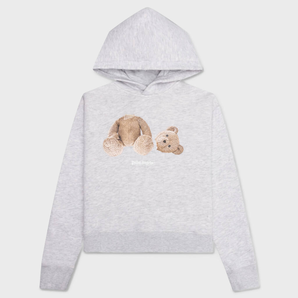 Kids Bear Hoodie - Melange Grey