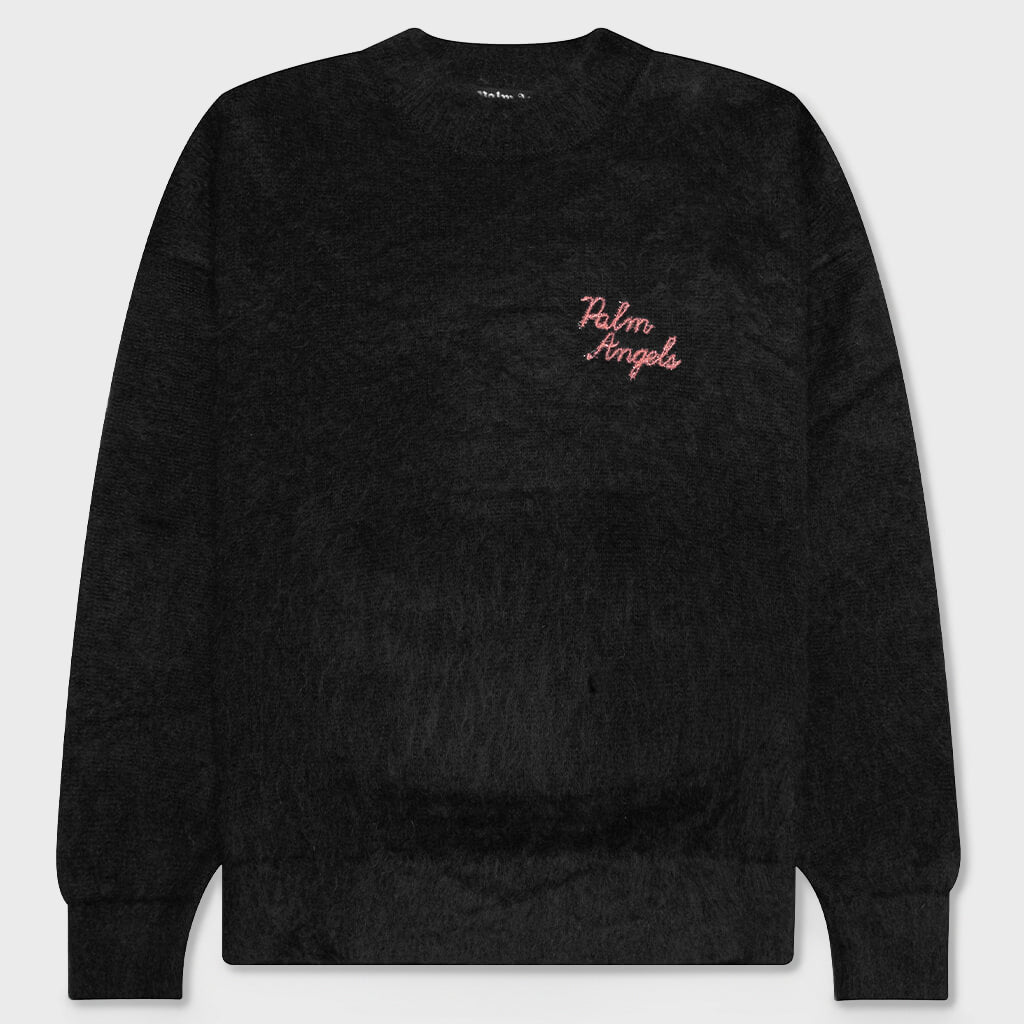 The Palm Sweater Intarsia - Black/Fuchsia