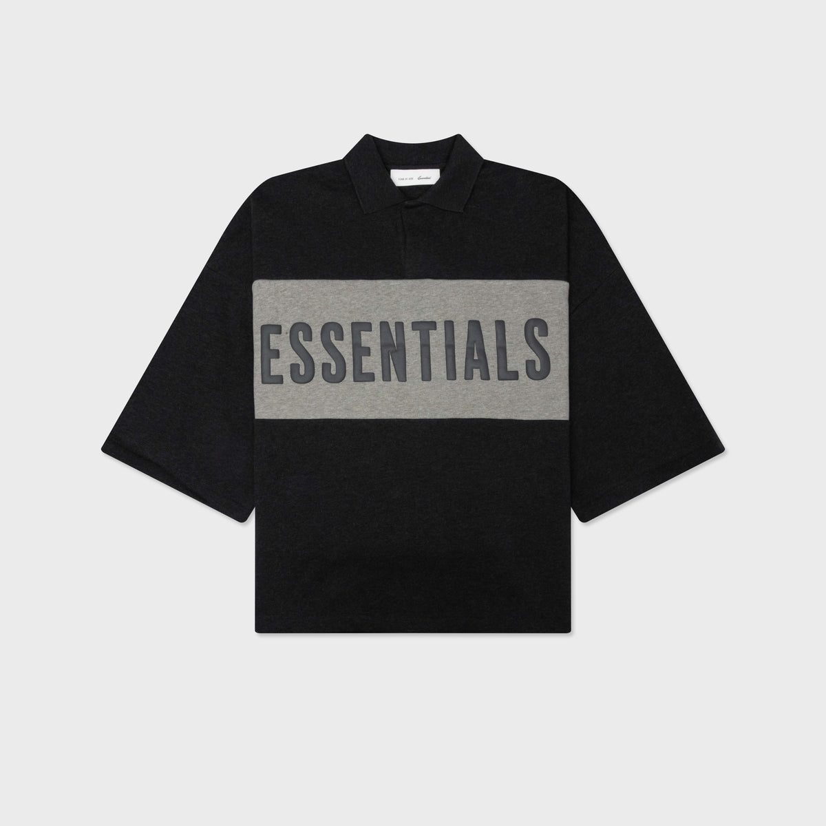 Panelled Crop Polo - Iron Grey Heather/Seal Heather