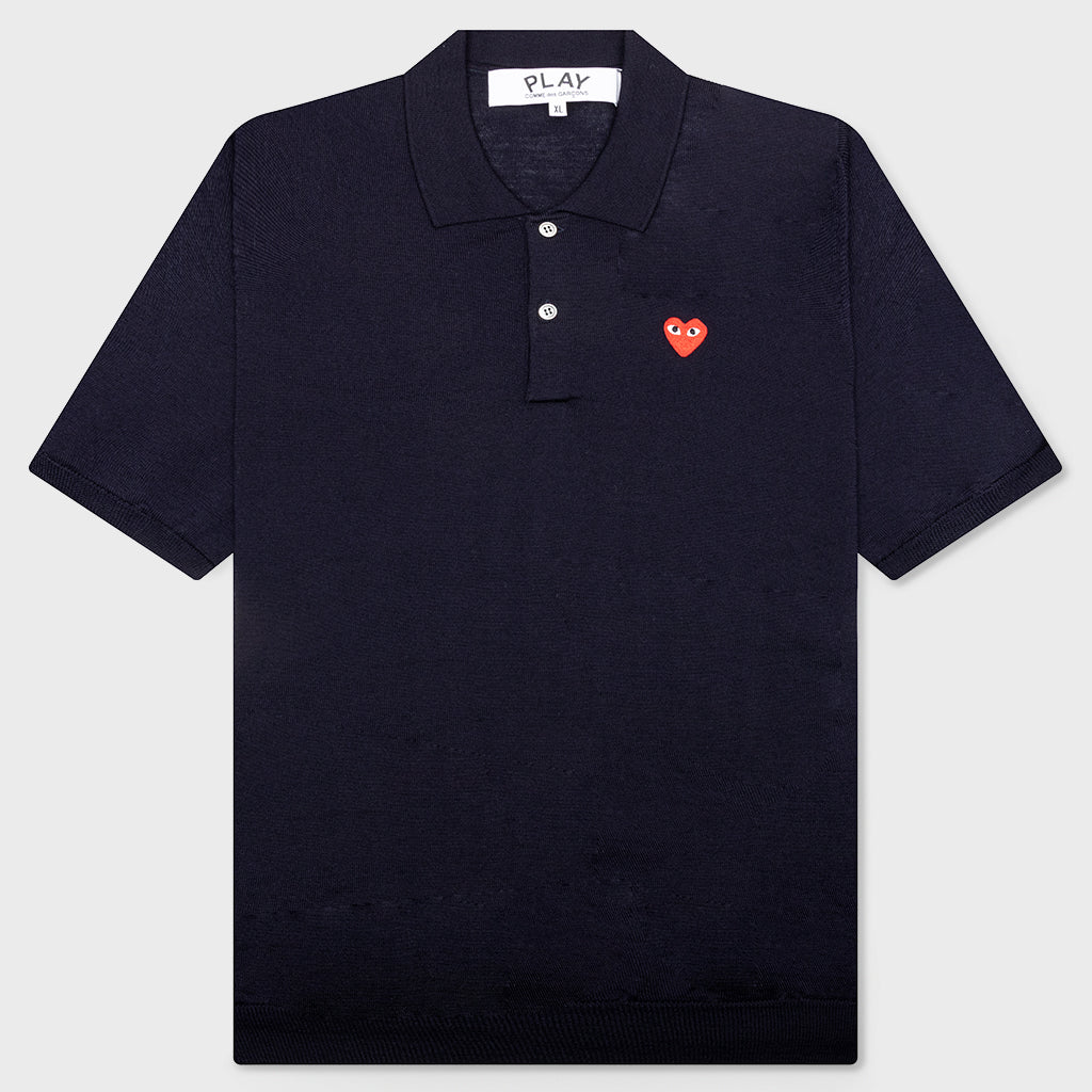 Red Emblem S/S Polo Neck - Navy