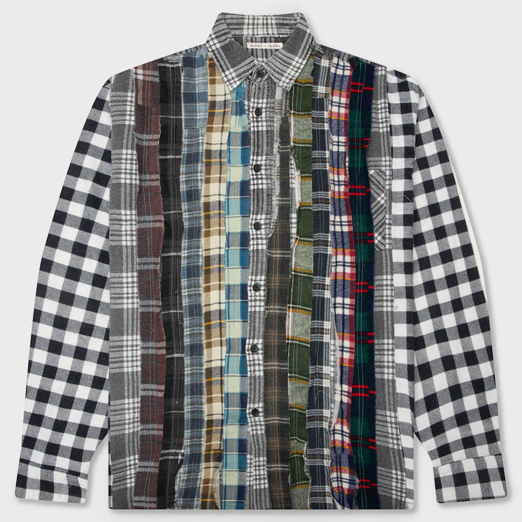 Ribbon Wide Flannel Shirt - Assorted