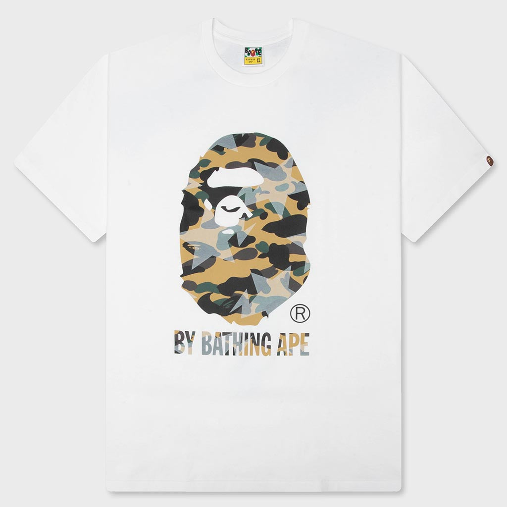 STA Over Print 1st Camo By Bathing Ape Tee - White/Yellow