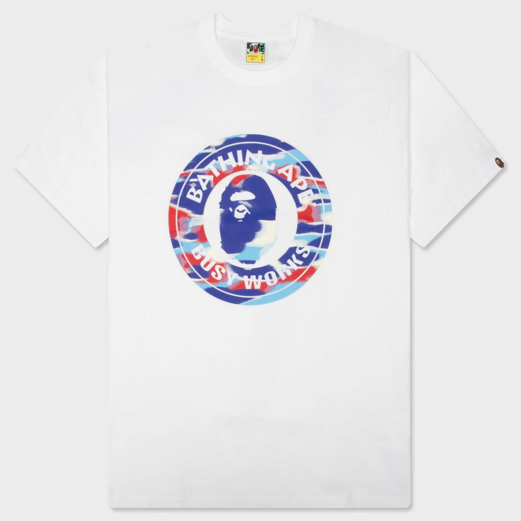 Screen Camo Busy Works Tee - White/Blue