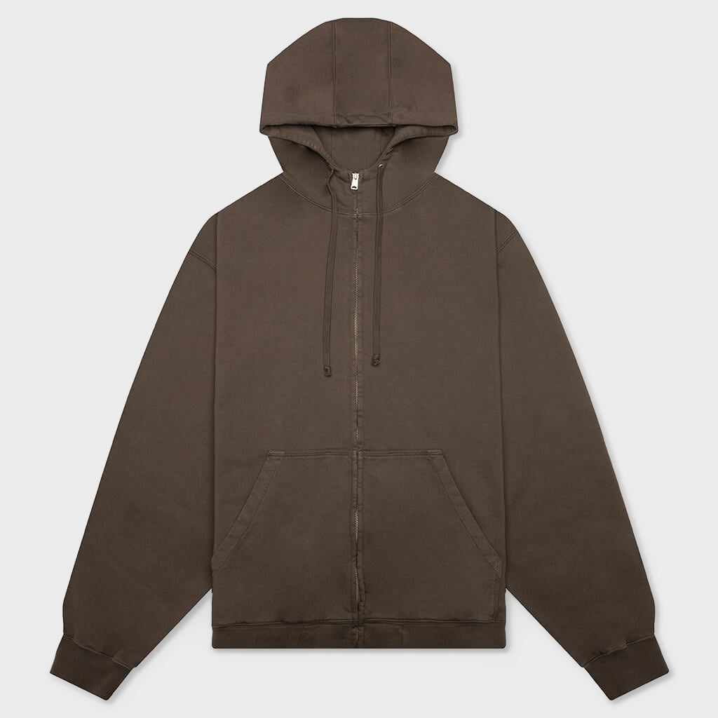 Zip-Up Sweat Hoodie - Mink