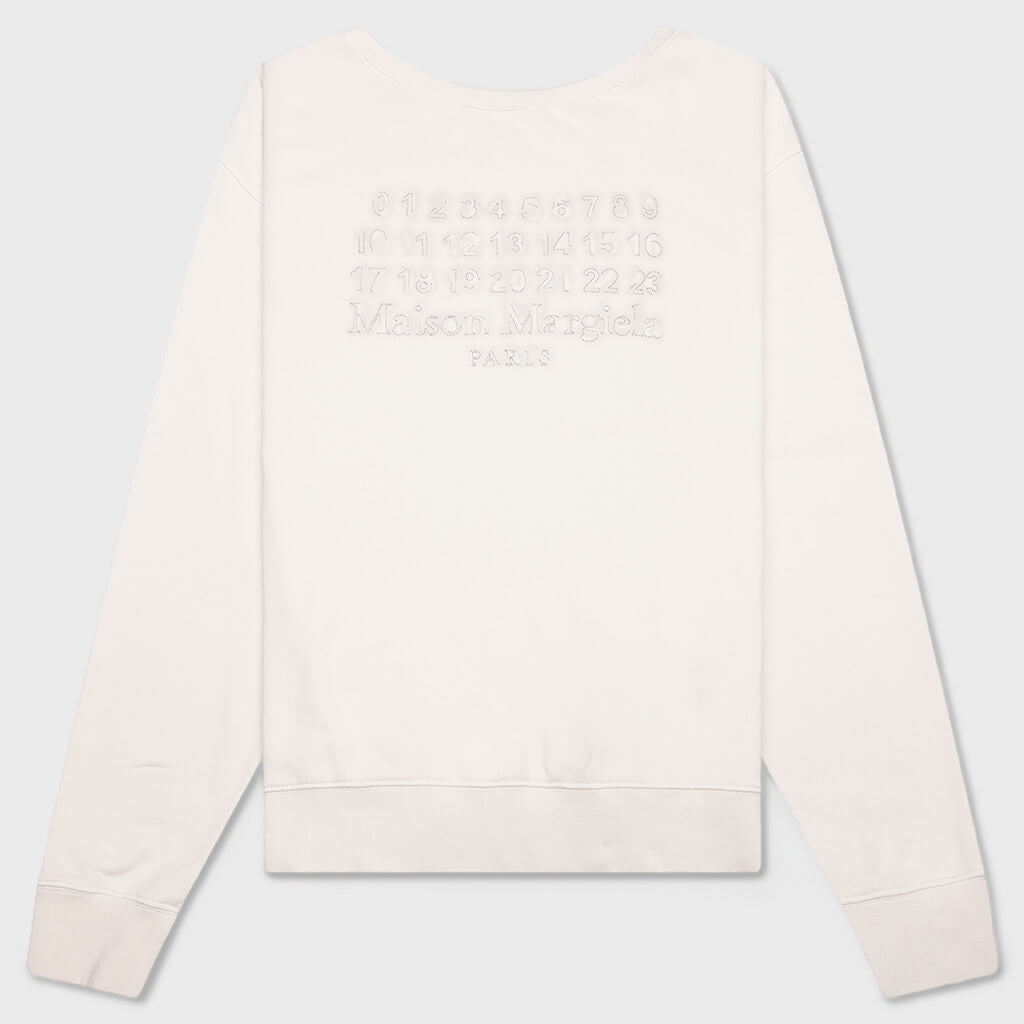 Reverse Applicated Stitch Logo Sweatshirt - Ecru