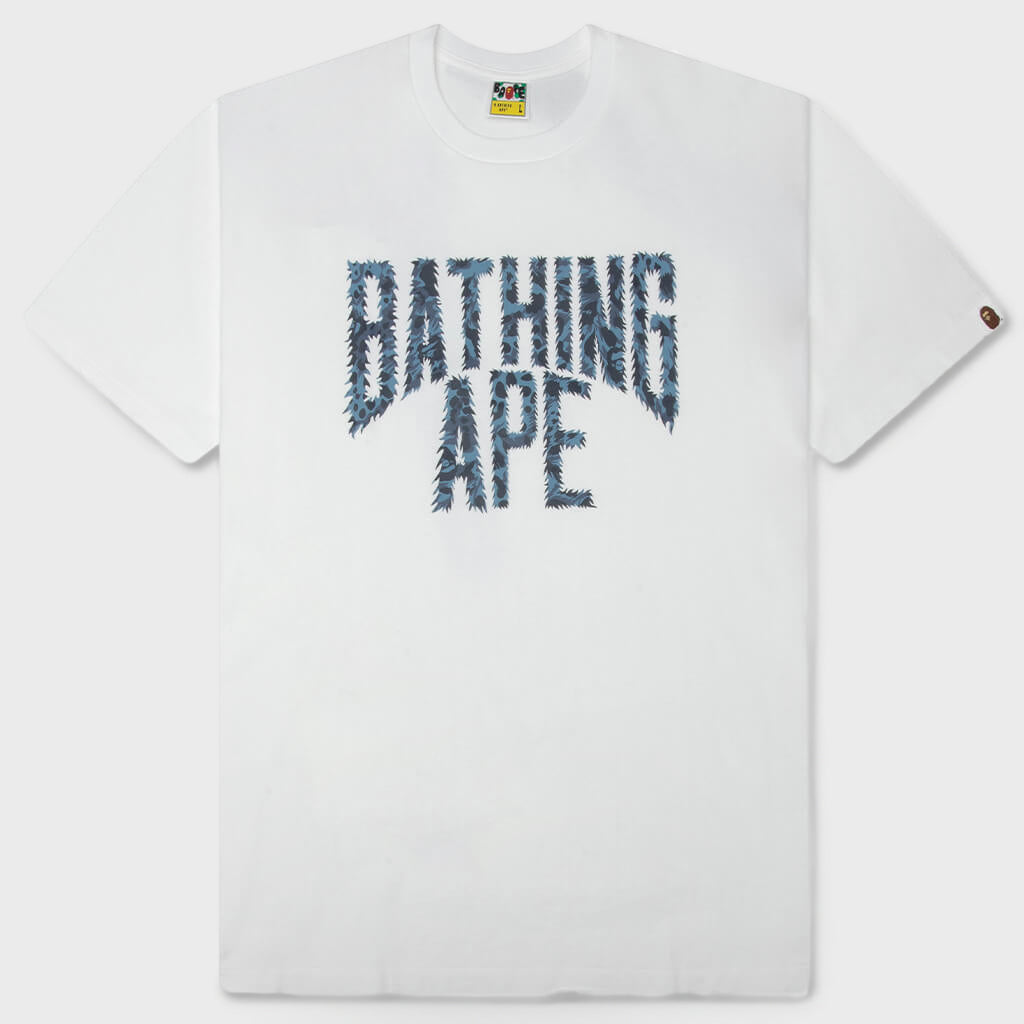 Wild Leopard Pattern NYC Logo Tee - White/Navy
