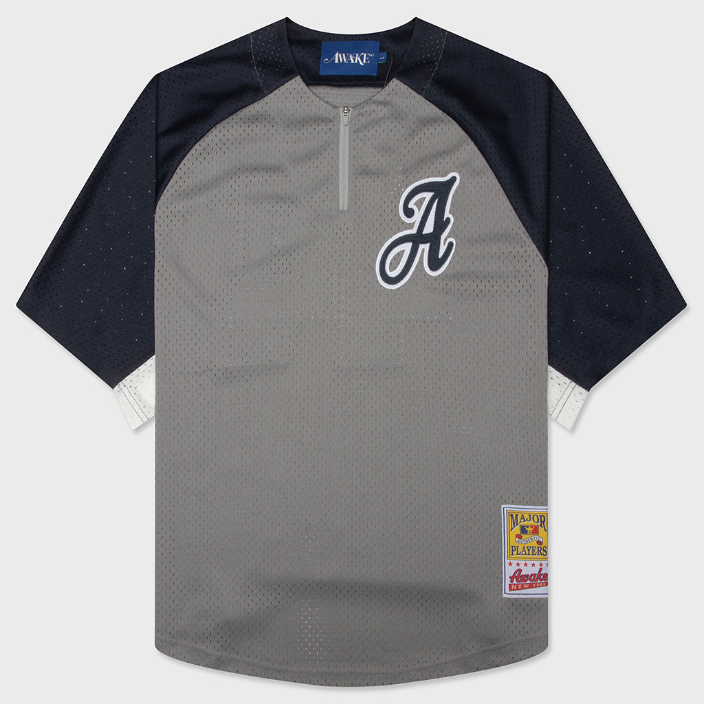 Zip Baseball Practice Jersey - Grey